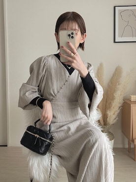 「JUNOAH」｜「アイテム（ワンピース/ドレス）」を使った、うしさん（レディース・150cm）の冬コーディネート