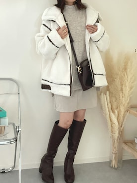 「Honeys（ハニーズ）のアイテム（その他アウター）」を使った、うしさん（レディース・150cm）の秋コーディネート