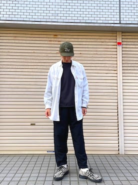 「Supreme （シュプリーム）のアイテム（その他シューズ）」を使った、HKRさん（メンズ・176cm）の春コーディネート