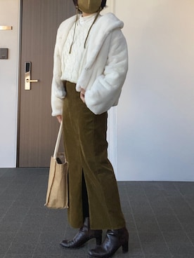 「RETRO GIRL（レトロガール）のアイテム（ブルゾン）」を使った、なぎささん（レディース・157cm）の冬コーディネート