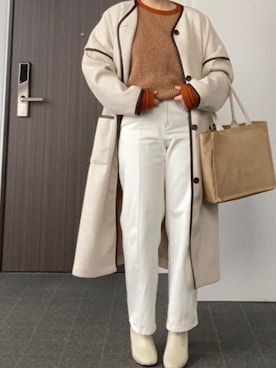 「LOWRYS FARM（ローリーズファーム）のストレッチヒールブーツ　851418（ブーツ）」を使った、なぎささん（レディース・157cm）の冬コーディネート