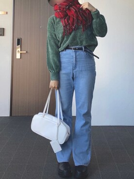 「KALENO（カレノ）のアイテム」を使った、なぎささん（レディース・157cm）の冬コーディネート