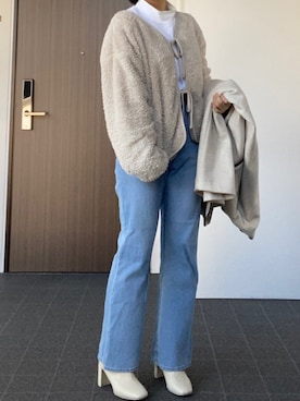 「LOWRYS FARM（ローリーズファーム）のストレッチヒールブーツ　851418（ブーツ）」を使った、なぎささん（レディース・157cm）の冬コーディネート