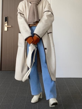 「LOWRYS FARM（ローリーズファーム）のストレッチヒールブーツ　851418（ブーツ）」を使った、なぎささん（レディース・157cm）の冬コーディネート