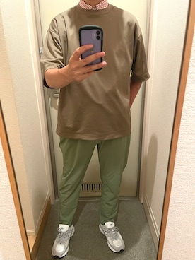 「DISCOAT（ディスコート）のアイテム（セットアップ）」を使った、tAKEHIrOさん（メンズ・172cm）の夏コーディネート