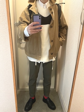 「BASQUE magenta（バスクマゼンタ）のアイテム（ベスト）」を使った、tAKEHIrOさん（メンズ・172cm）の春コーディネート