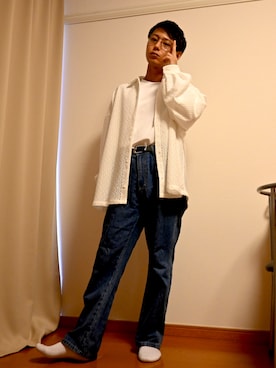 「LAKOLE（ラコレ）のアイテム（パンツ）」を使った、TAKUTOさん（メンズ・165cm）の秋コーディネート
