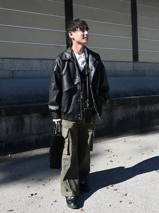 【CLEL】ヴィンテージデザイン合皮ブルゾン CLEL ブルゾン アウター 「CLEL」Vintage Design Blouson