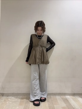 「アイテム（その他アウター、グリーン系）」を使った、RETROGIRLさん（レディース・158cm）の秋コーディネート