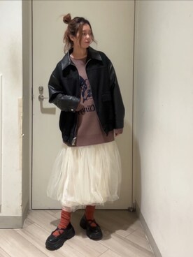 「RETRO GIRL（レトロガール）のアイテム（その他アウター）」を使った、RETROGIRLさん（レディース・162cm）の冬コーディネート