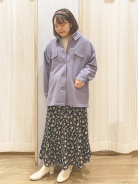 「メロートップス」｜「アイテム（ブーツ）」を使った、ちひろさん（レディース・154cm）の秋コーディネート