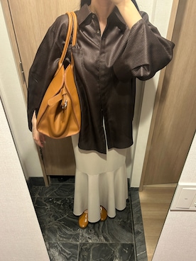 「CLANE（クラネ）のアイテム（シャツ/ブラウス）」を使った、わらちゃんさん（レディース・164cm）の秋コーディネート