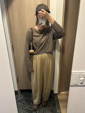 「CLANE（クラネ）のアイテム（バッグ）」を使った、わらちゃんさん（レディース・164cm）の秋コーディネート