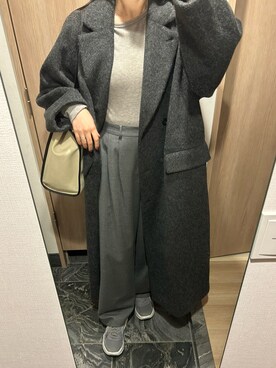 「CLANE（クラネ）のアイテム（チェスターコート）」を使った、わらちゃんさん（レディース・164cm）の秋コーディネート