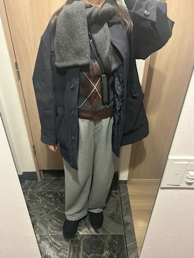 「アイテム（スリッポン）」を使った、わらちゃんさん（レディース・164cm）の冬コーディネート