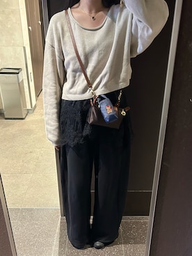 「LONGCHAMP（ロンシャン）のアイテム」を使った、わらちゃんさん（レディース・164cm）の春コーディネート