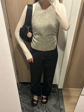 「CLANE（クラネ）のアイテム（サンダル）」を使った、わらちゃんさん（レディース・164cm）の夏コーディネート