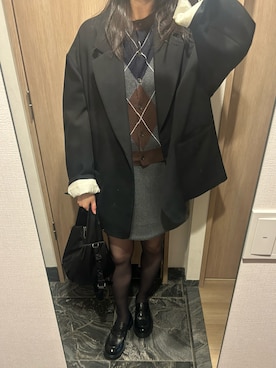 「アイテム（テーラードジャケット）」を使った、わらちゃんさん（レディース・164cm）の冬コーディネート