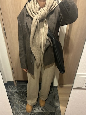 「アイテム（つなぎ/オールインワン）」を使った、わらちゃんさん（レディース・164cm）の冬コーディネート