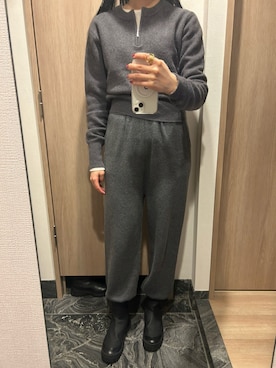 「アイテム（その他アウター、ブルー系）」を使った、わらちゃんさん（レディース・164cm）の冬コーディネート