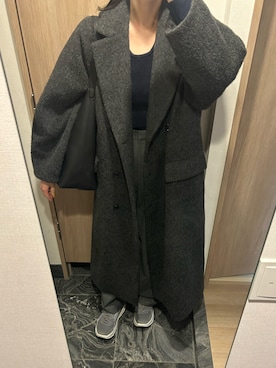 「CLANE（クラネ）のアイテム（チェスターコート）」を使った、わらちゃんさん（レディース・164cm）の春コーディネート