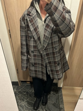 「CLANE（クラネ）のアイテム（パーカー）」を使った、わらちゃんさん（レディース・164cm）の冬コーディネート