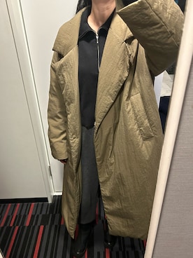 「CLANE（クラネ）のアイテム（チェスターコート）」を使った、わらちゃんさん（レディース・164cm）の冬コーディネート