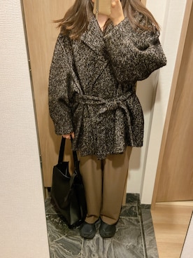 「CLANE（クラネ）のアイテム（その他アウター）」を使った、わらちゃんさん（レディース・164cm）の冬コーディネート