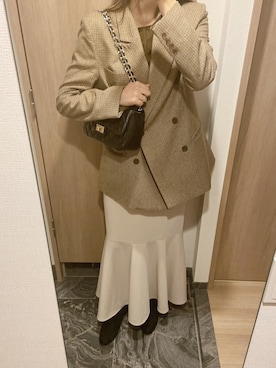 「CLANE（クラネ）のアイテム（トップス、ブラウン系）」を使った、わらちゃんさん（レディース・164cm）の秋コーディネート