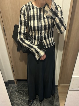 「CLANE（クラネ）のCLANE SHIRRING DESIGN BLOUSE（シャツ/ブラウス、その他）」を使った、わらちゃんさん（レディース・164cm）の夏コーディネート