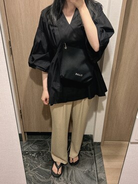 「CLANE（クラネ）のアイテム（ショルダーバッグ）」を使った、わらちゃんさん（レディース・164cm）の春コーディネート