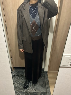 「アイテム（テーラードジャケット）」を使った、わらちゃんさん（レディース・164cm）の冬コーディネート