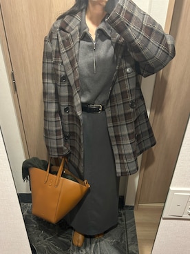 「CLANE（クラネ）のアイテム（スカート）」を使った、わらちゃんさん（レディース・164cm）の冬コーディネート