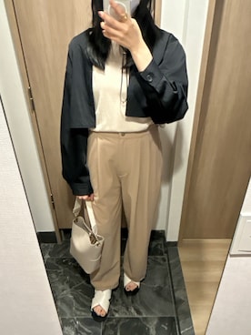 「CLANE（クラネ）のアイテム（ハット）」を使った、わらちゃんさん（レディース・164cm）の春コーディネート