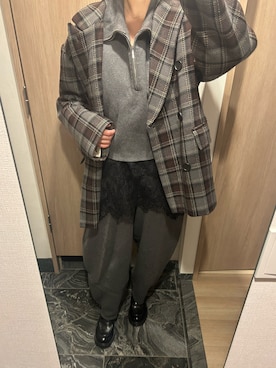 「アイテム（キャミソール）」を使った、わらちゃんさん（レディース・164cm）の冬コーディネート