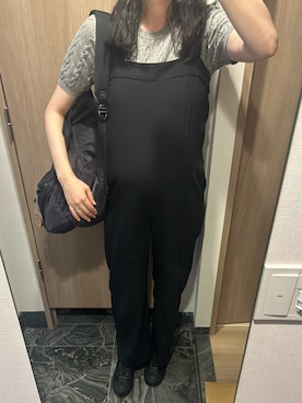 「アイテム（つなぎ/オールインワン）」を使った、わらちゃんさん（レディース・164cm）の秋コーディネート