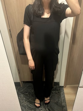 「アイテム（つなぎ/オールインワン）」を使った、わらちゃんさん（レディース・164cm）の秋コーディネート