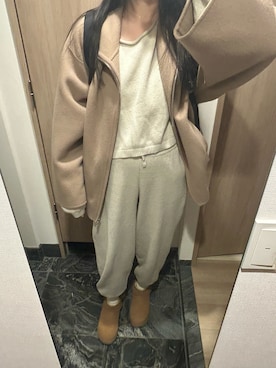 「CLANE（クラネ）のアイテム（ニット/セーター、ホワイト系）」を使った、わらちゃんさん（レディース・164cm）の春コーディネート
