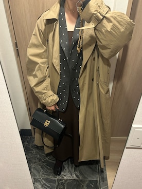 「CLANE（クラネ）のアイテム（テーラードジャケット、グレー系）」を使った、わらちゃんさん（レディース・164cm）の春コーディネート