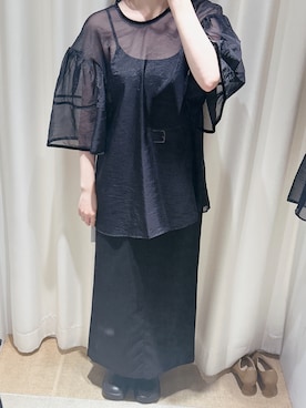 「CLANE（クラネ）のアイテム（キャミソール）」を使った、わらちゃんさん（レディース・164cm）の夏コーディネート