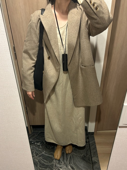 ETRE TOKYO　ピークドラペルウールジャケット　S　ベージュ ETRE TOKYO（エトレトウキョウ）の「ピークドラペルウール