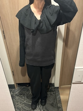 「ETRE TOKYO（エトレトウキョウ）の【ZOZO限定カラー】コットンカシミヤニットベスト（ベスト、グレー系）」を使った、わらちゃんさん（レディース・164cm）の春コーディネート