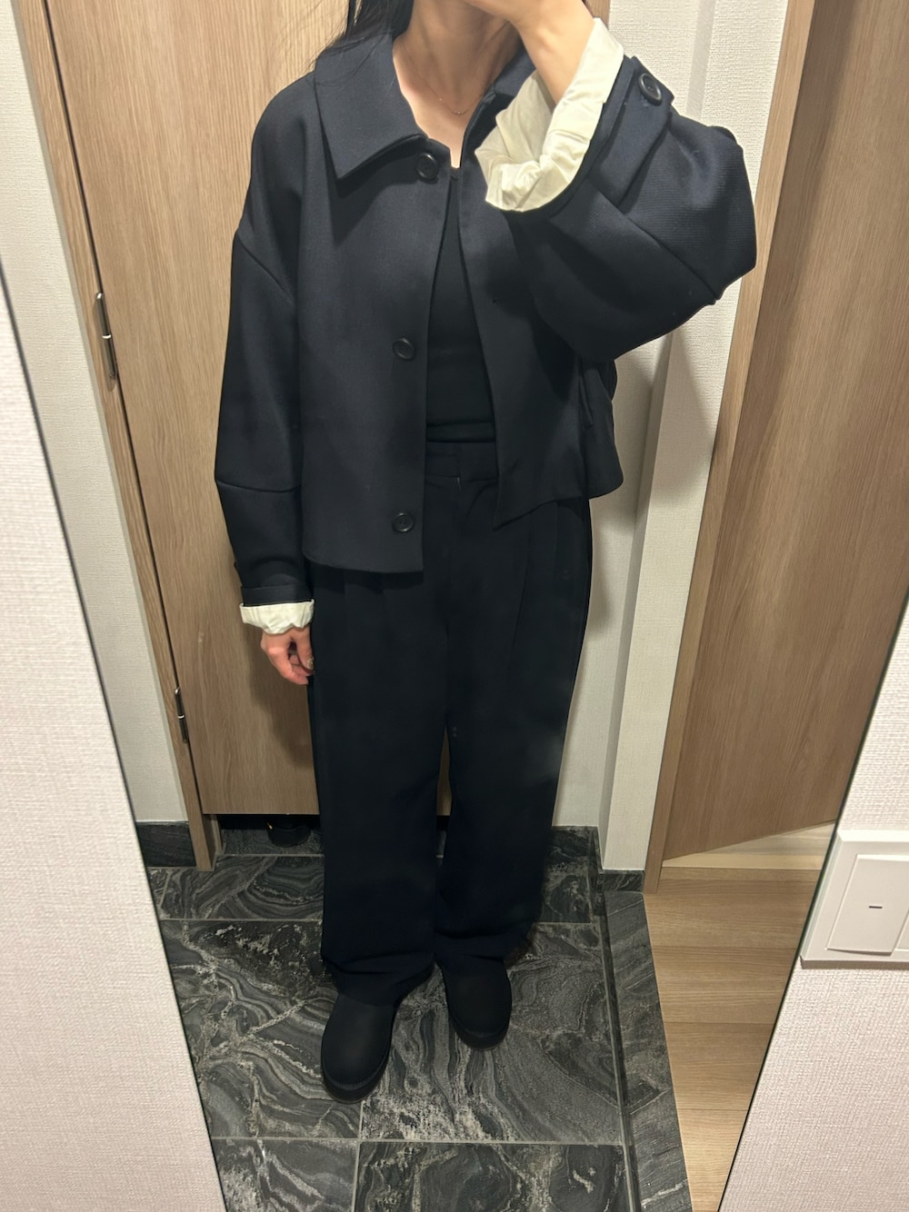 CLANE/クラネ】BULKY SLEEVE CROPPED JACKET/バルキースリーブ