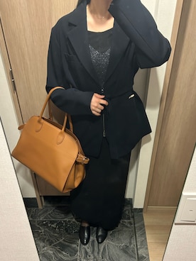 「CLANE（クラネ）のアイテム（テーラードジャケット）」を使った、わらちゃんさん（レディース・164cm）の春コーディネート