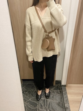 「CLANE（クラネ）のアイテム（バッグ）」を使った、わらちゃんさん（レディース・164cm）の秋コーディネート