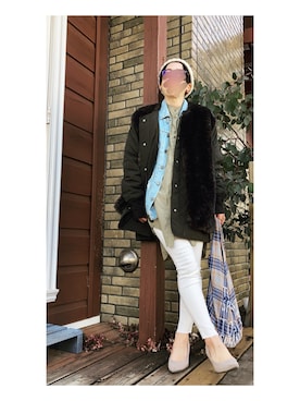 「サマンサモスモス」｜「アイテム（ブルゾン）」を使った、まるさん（レディース・151cm）の冬コーディネート