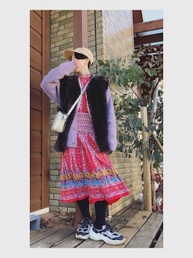 「サマンサモスモス」｜「アイテム（ブルゾン）」を使った、まるさん（レディース・151cm）の冬コーディネート