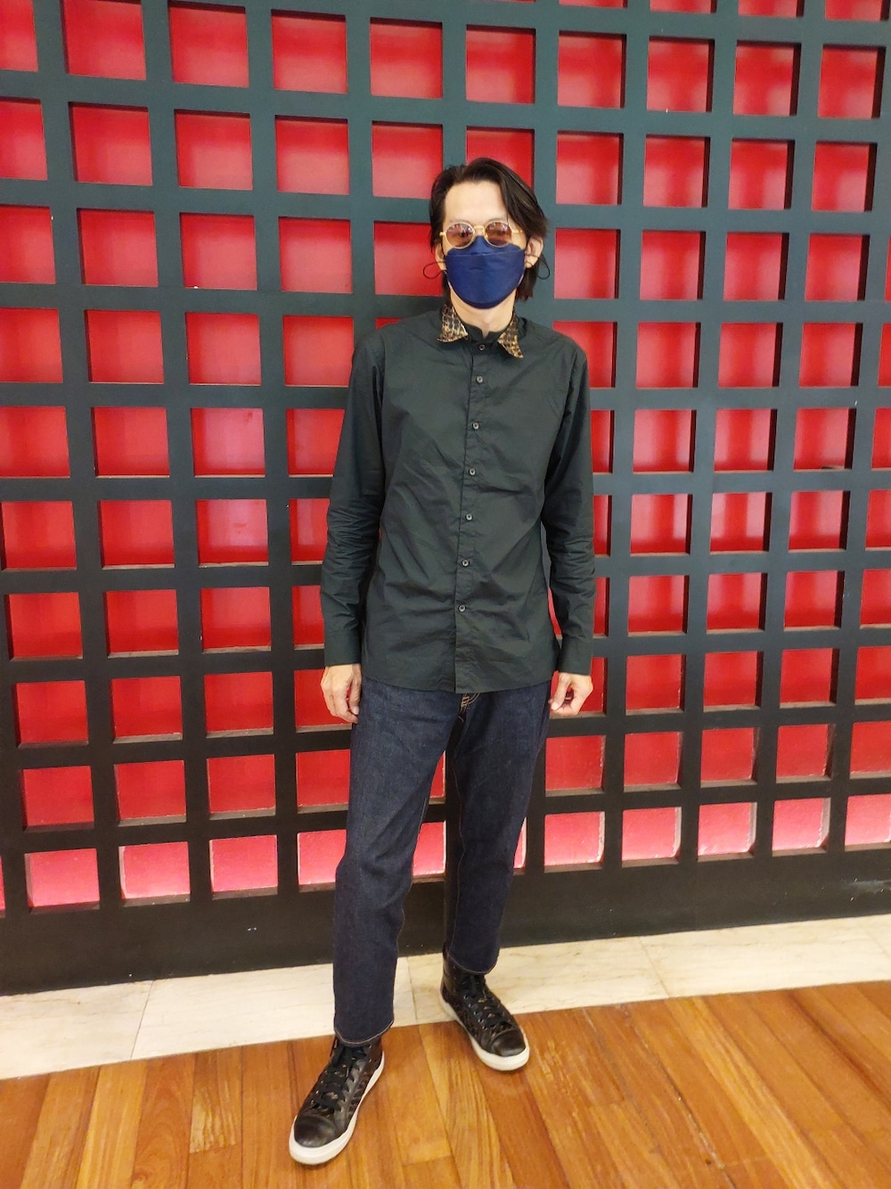 「MIHARAYASUHIRO、kolor、jean paul gaultier」｜「MIHARAのアイテム（シャツ/ブラウス、ブラック系）」を使った、Nicholasさん（メンズ・185cm）の冬コーディネートの1枚目の写真