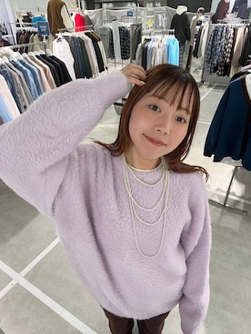 「LOWRYS FARM（ローリーズファーム）のパールタレンネックレス　249411（ネックレス）」を使った、ユメノさん（メンズ・164cm・20代）の秋コーディネート