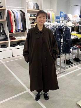 「アイテム（ステンカラーコート）」を使った、ユメノさん（メンズ・164cm・20代）の秋コーディネート